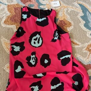 Bold Pink Animal Print Sleeveless Dress